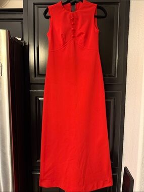Vintage Classic Sleeveless Red Maxi Dress unknown size